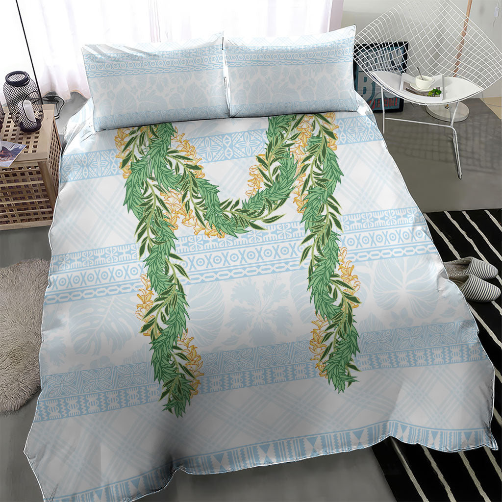 Hawai'i Paniolo Maile Twisted Lei Bedding Set Winter White