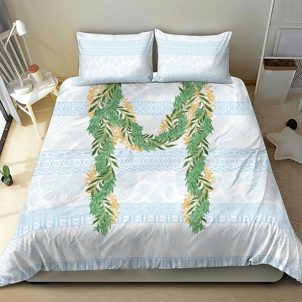 Hawai'i Paniolo Maile Twisted Lei Bedding Set Winter White