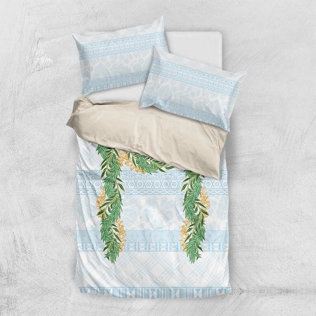 Hawai'i Paniolo Maile Twisted Lei Bedding Set Winter White