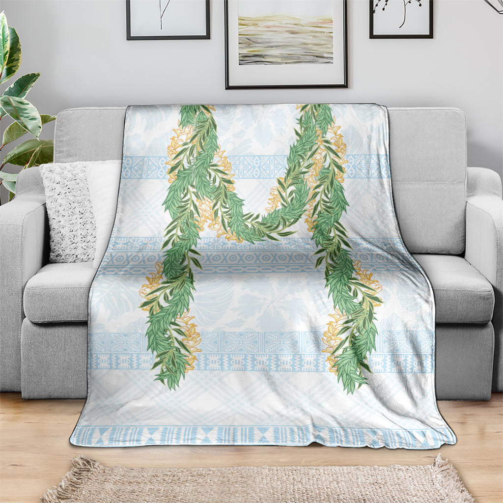 Hawai'i Paniolo Maile Twisted Lei Blanket Winter White