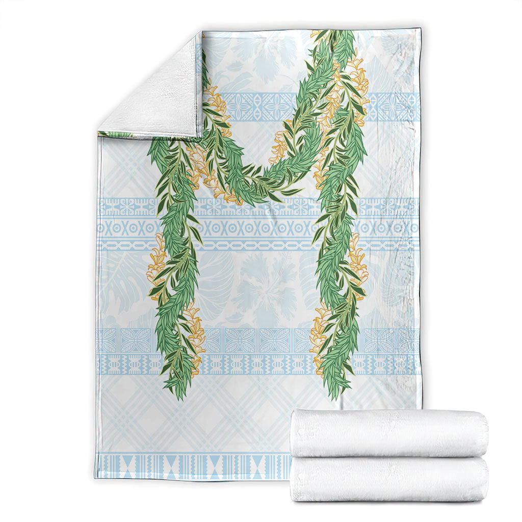 Hawai'i Paniolo Maile Twisted Lei Blanket Winter White