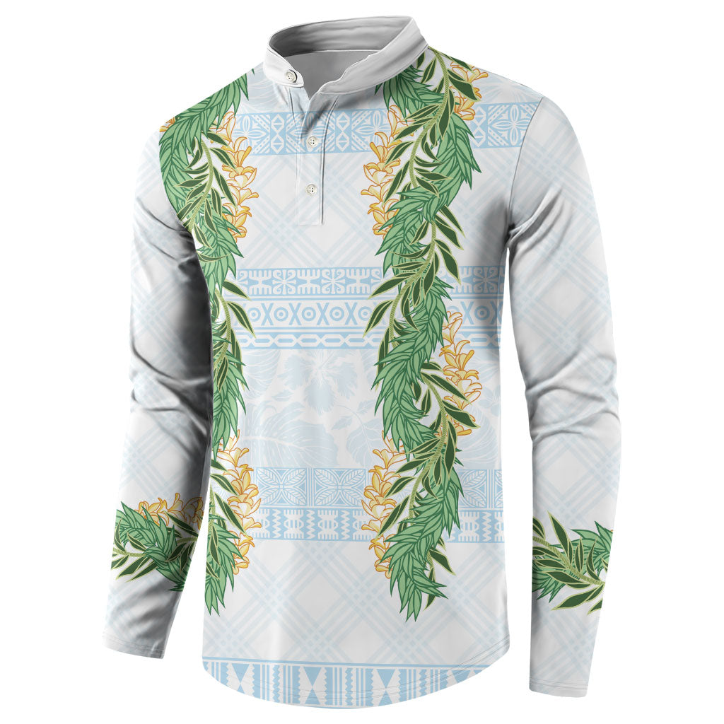 Hawai'i Paniolo Maile Twisted Lei Button Sweatshirt Winter White