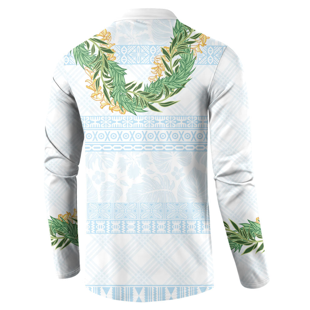 Hawai'i Paniolo Maile Twisted Lei Button Sweatshirt Winter White