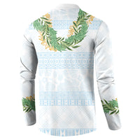 Hawai'i Paniolo Maile Twisted Lei Button Sweatshirt Winter White