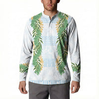 Hawai'i Paniolo Maile Twisted Lei Button Sweatshirt Winter White