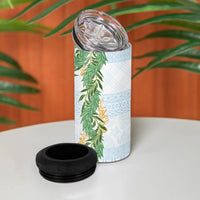 Hawai'i Paniolo Maile Twisted Lei 4 in 1 Can Cooler Tumbler Winter White