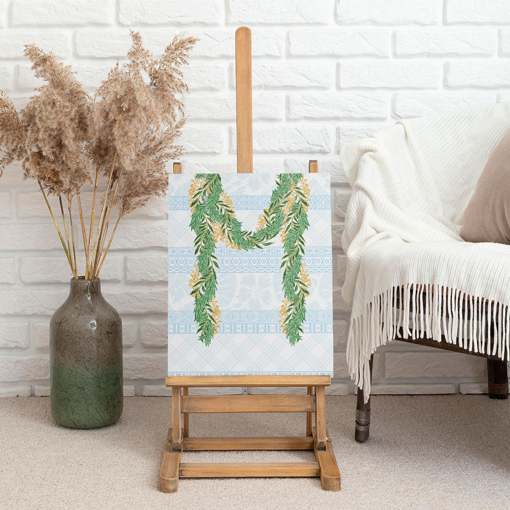 Hawai'i Paniolo Maile Twisted Lei Canvas Wall Art Winter White