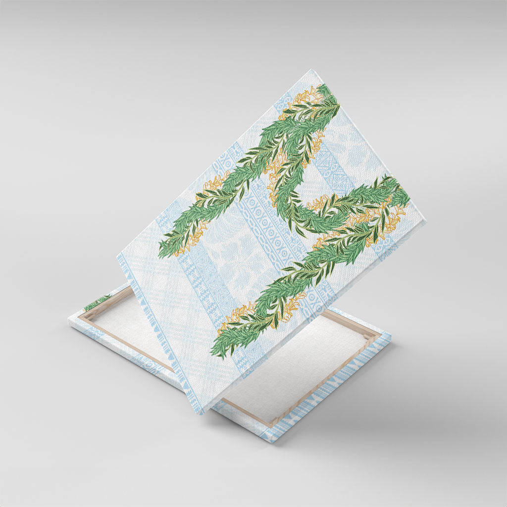 Hawai'i Paniolo Maile Twisted Lei Canvas Wall Art Winter White