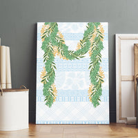 Hawai'i Paniolo Maile Twisted Lei Canvas Wall Art Winter White