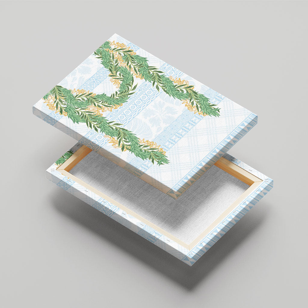 Hawai'i Paniolo Maile Twisted Lei Canvas Wall Art Winter White
