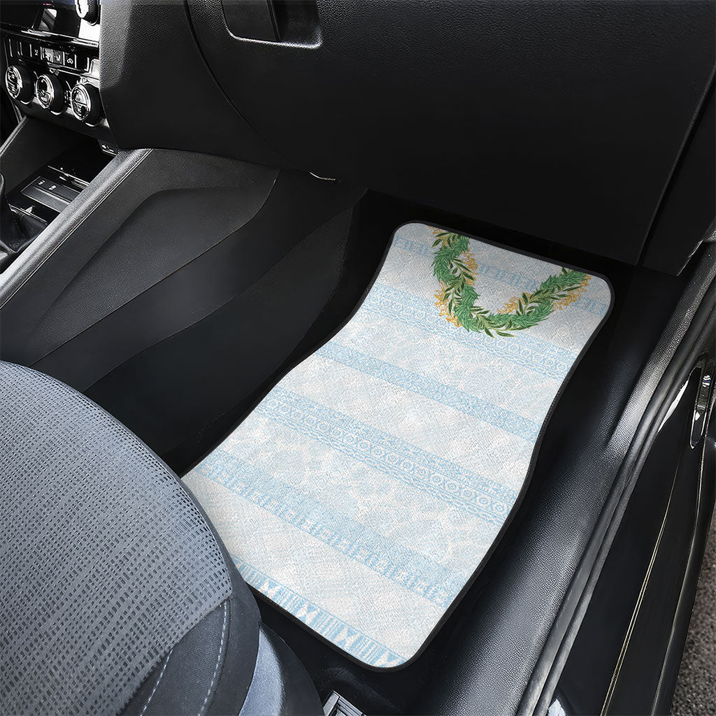 Hawai'i Paniolo Maile Twisted Lei Car Mats Winter White