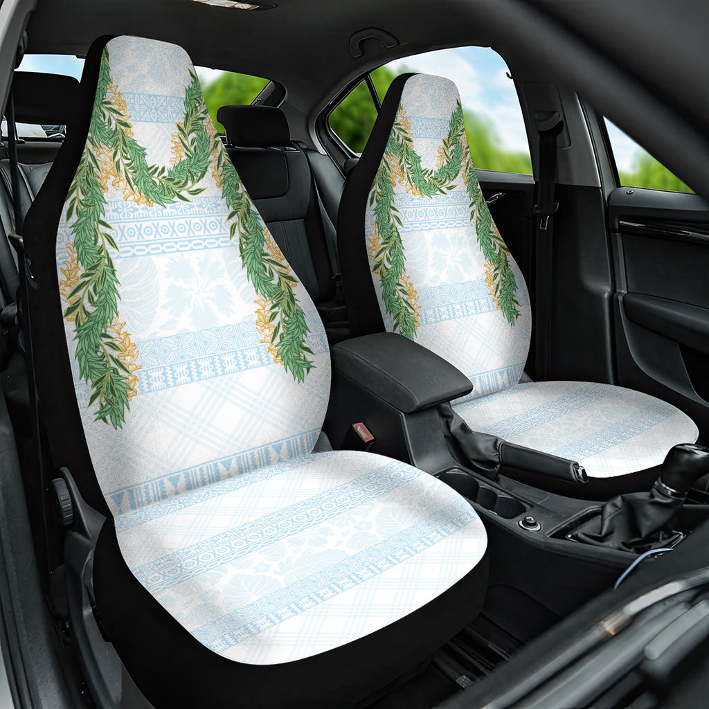 Hawai'i Paniolo Maile Twisted Lei Car Seat Cover Winter White LT7 One Size White - Polynesian Pride