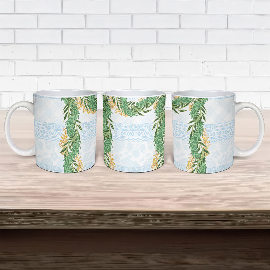 Hawai'i Paniolo Maile Twisted Lei Ceramic Mug Winter White