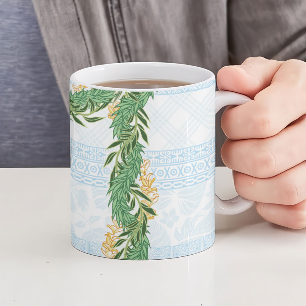 Hawai'i Paniolo Maile Twisted Lei Ceramic Mug Winter White