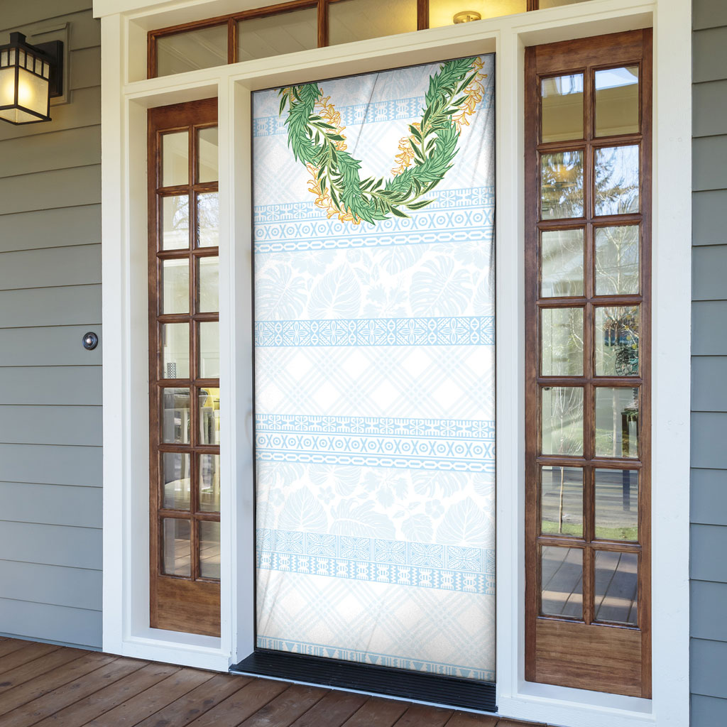 Hawai'i Paniolo Maile Twisted Lei Door Cover Winter White