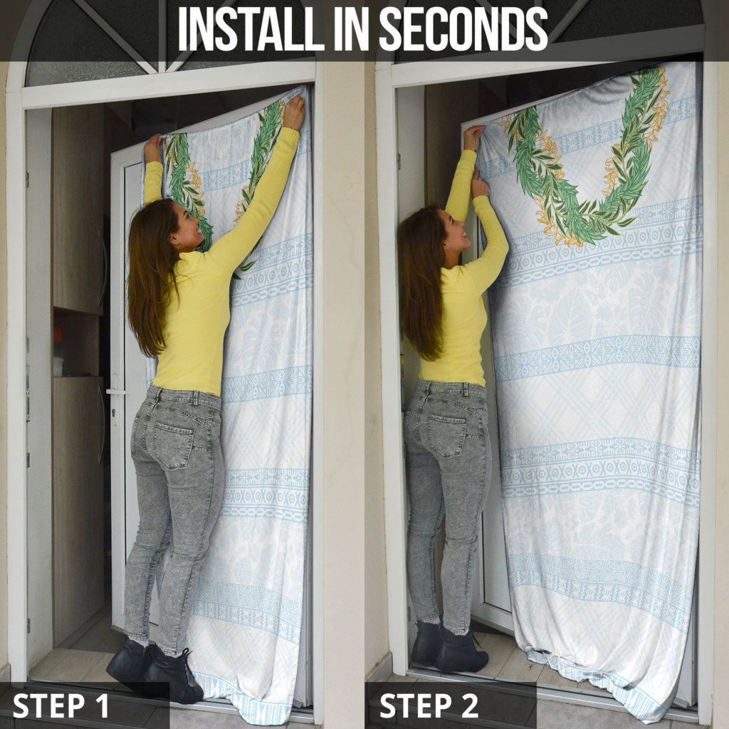 Hawai'i Paniolo Maile Twisted Lei Door Cover Winter White