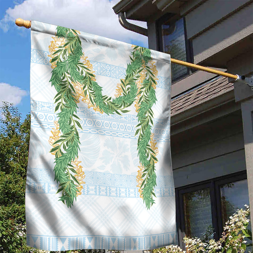 Hawai'i Paniolo Maile Twisted Lei Garden Flag Winter White