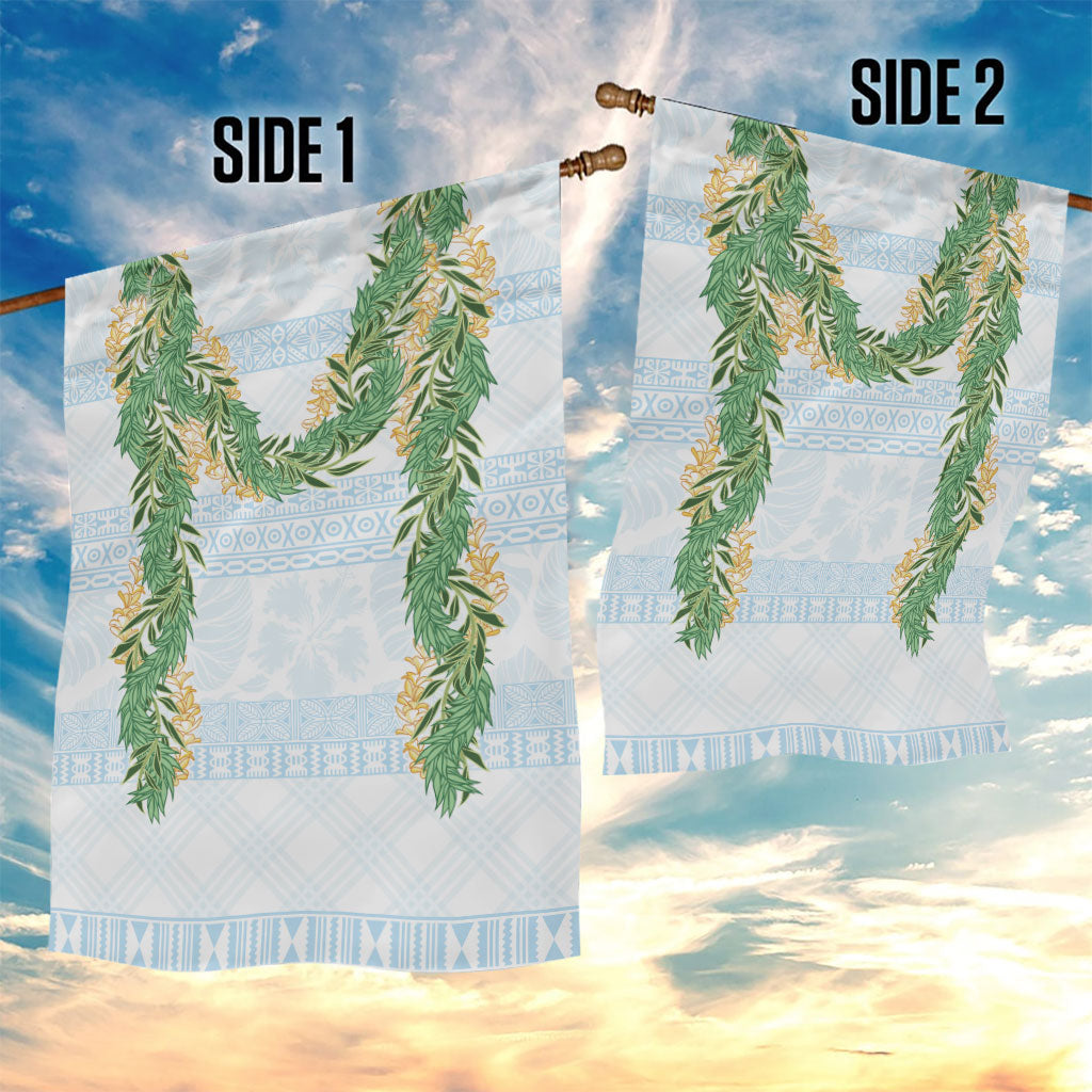 Hawai'i Paniolo Maile Twisted Lei Garden Flag Winter White