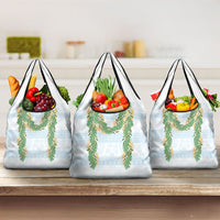 Hawai'i Paniolo Maile Twisted Lei Grocery Bag Winter White