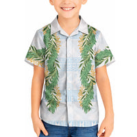Hawai'i Paniolo Maile Twisted Lei Hawaiian Shirt Winter White