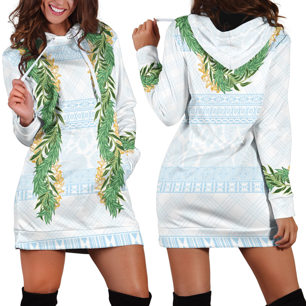 Hawai'i Paniolo Maile Twisted Lei Hoodie Dress Winter White