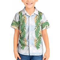 Hawai'i Paniolo Maile Twisted Lei Kid Hawaiian Shirt Winter White