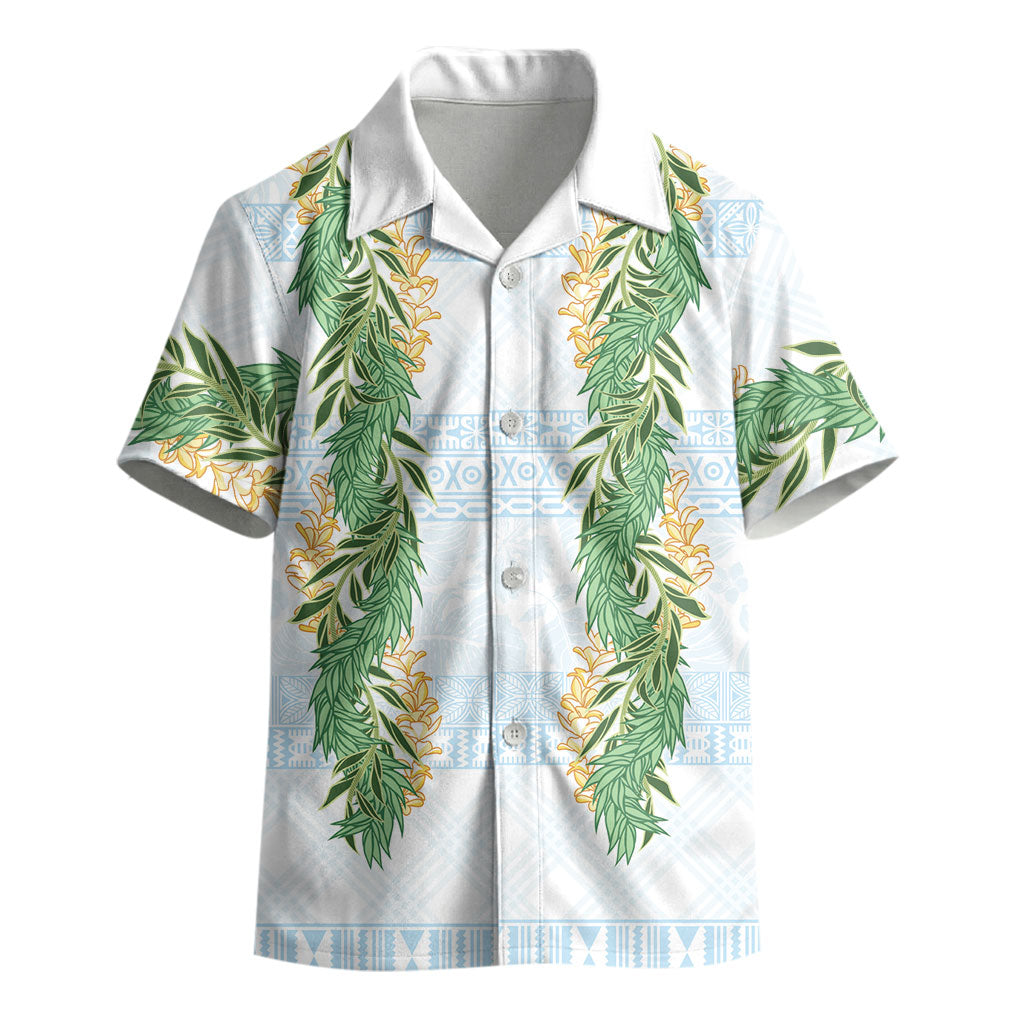 Hawai'i Paniolo Maile Twisted Lei Kid Hawaiian Shirt Winter White