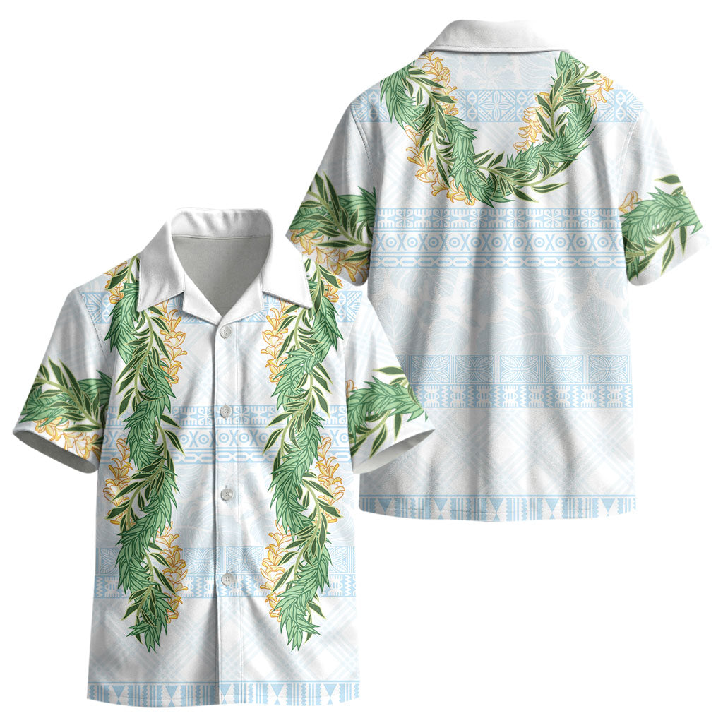Hawai'i Paniolo Maile Twisted Lei Kid Hawaiian Shirt Winter White