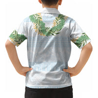 Hawai'i Paniolo Maile Twisted Lei Kid Hawaiian Shirt Winter White