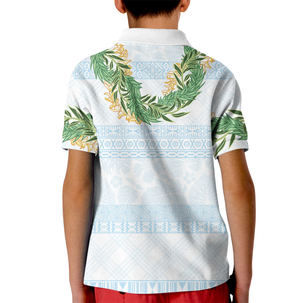 Hawai'i Paniolo Maile Twisted Lei Kid Polo Shirt Winter White LT7 - Polynesian Pride