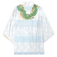 Hawai'i Paniolo Maile Twisted Lei Kimono Winter White