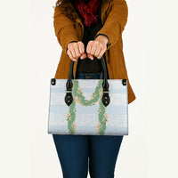Hawai'i Paniolo Maile Twisted Lei Leather Bag Winter White