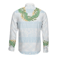 Hawai'i Paniolo Maile Twisted Lei Long Sleeve Button Shirt Winter White
