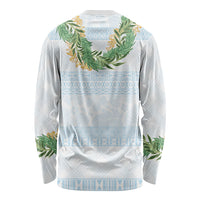 Hawai'i Paniolo Maile Twisted Lei Long Sleeve Shirt Winter White LT7 - Polynesian Pride