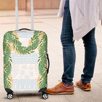 Hawai'i Paniolo Maile Twisted Lei Luggage Cover Winter White LT7 White - Polynesian Pride