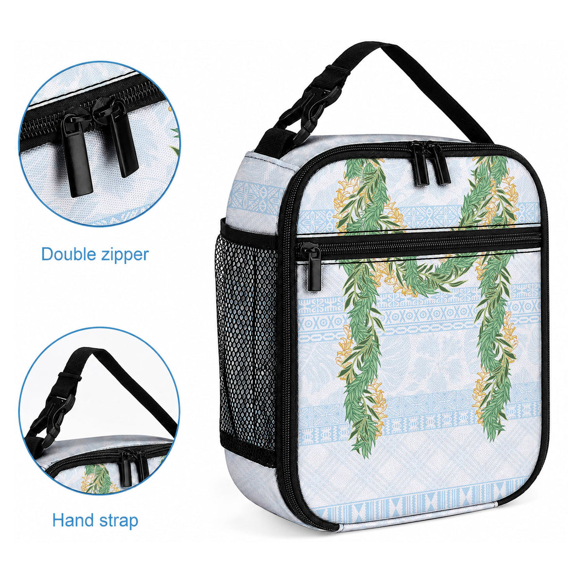 Hawai'i Paniolo Maile Twisted Lei Lunch Bag Winter White