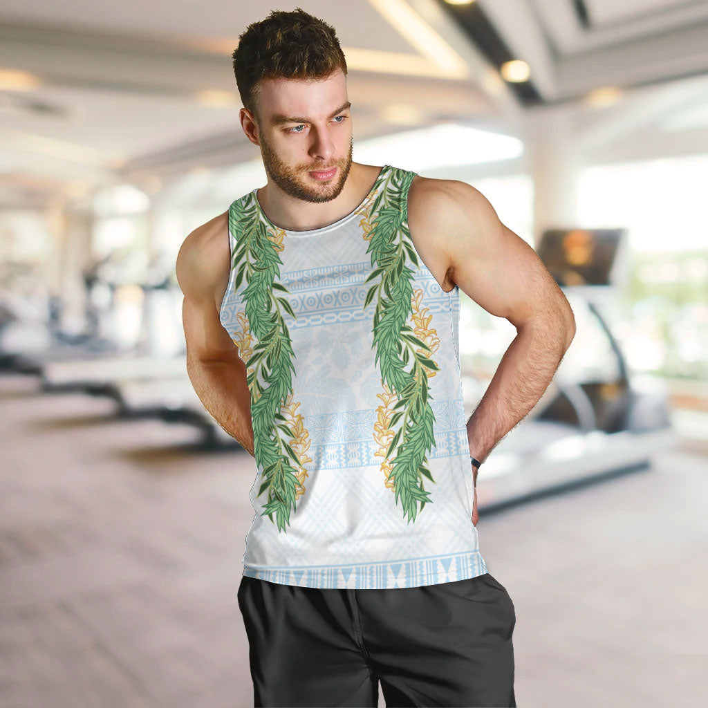 Hawai'i Paniolo Maile Twisted Lei Men Tank Top Winter White