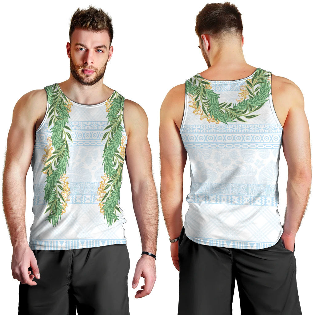 Hawai'i Paniolo Maile Twisted Lei Men Tank Top Winter White