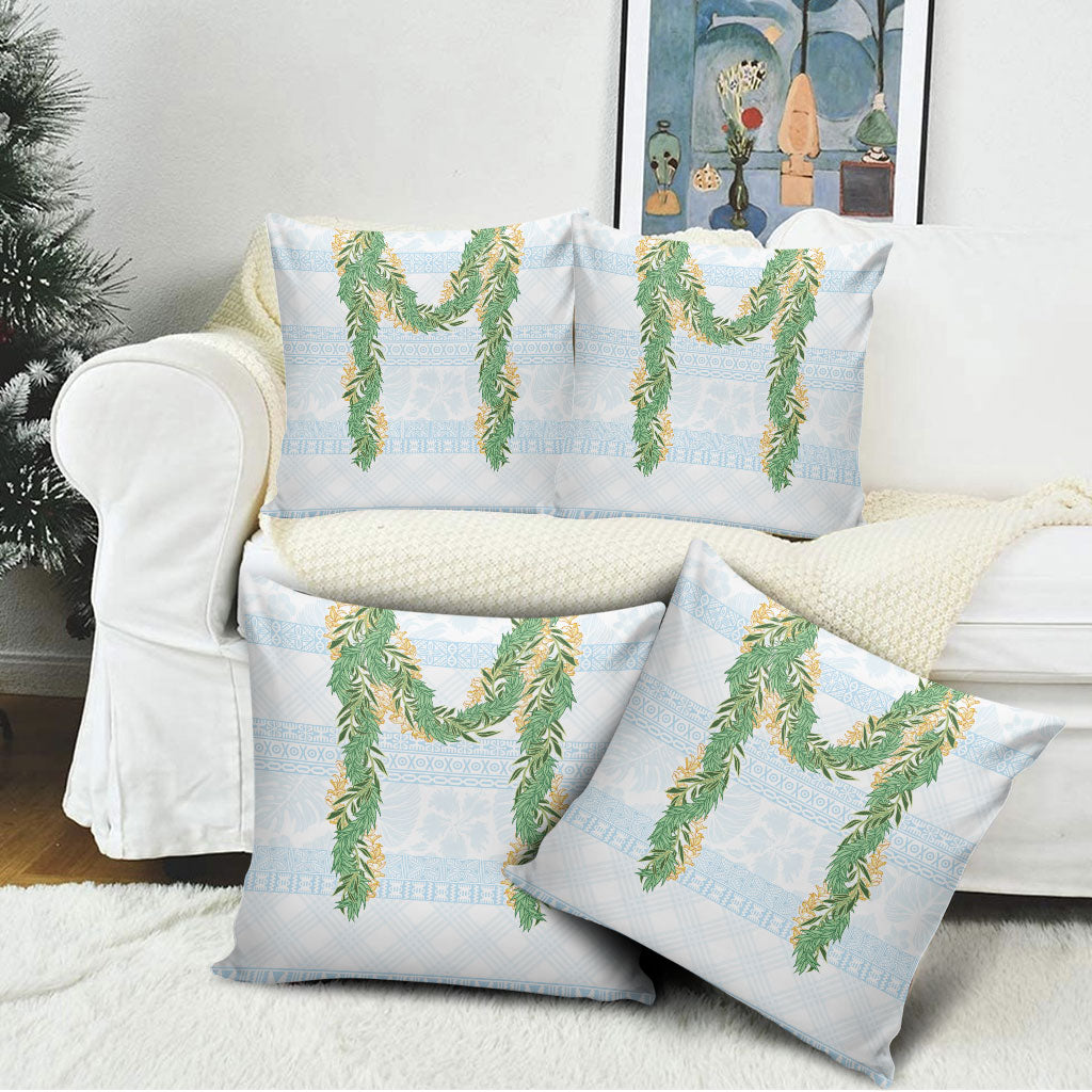 Hawai'i Paniolo Maile Twisted Lei Pillow Cover Winter White