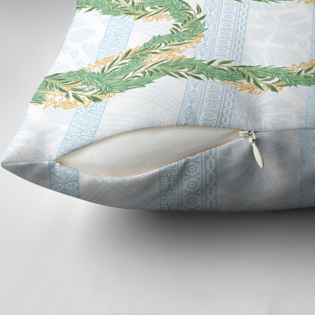 Hawai'i Paniolo Maile Twisted Lei Pillow Cover Winter White