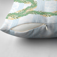 Hawai'i Paniolo Maile Twisted Lei Pillow Cover Winter White