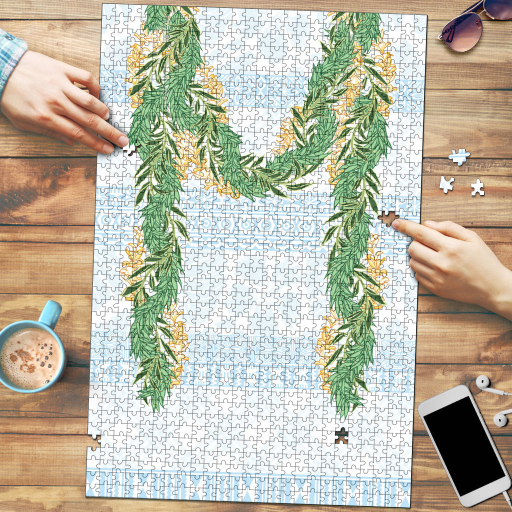 Hawai'i Paniolo Maile Twisted Lei Puzzle Winter White