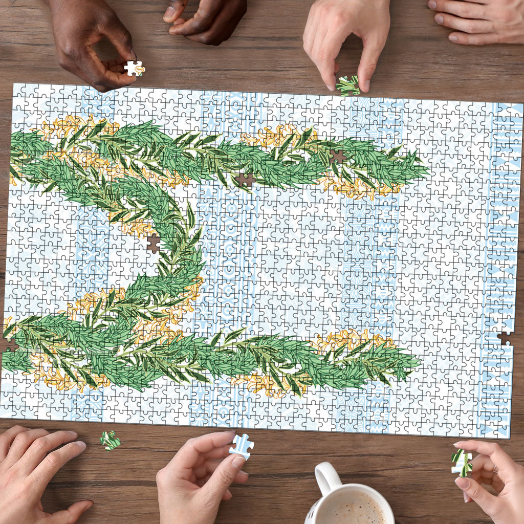 Hawai'i Paniolo Maile Twisted Lei Puzzle Winter White