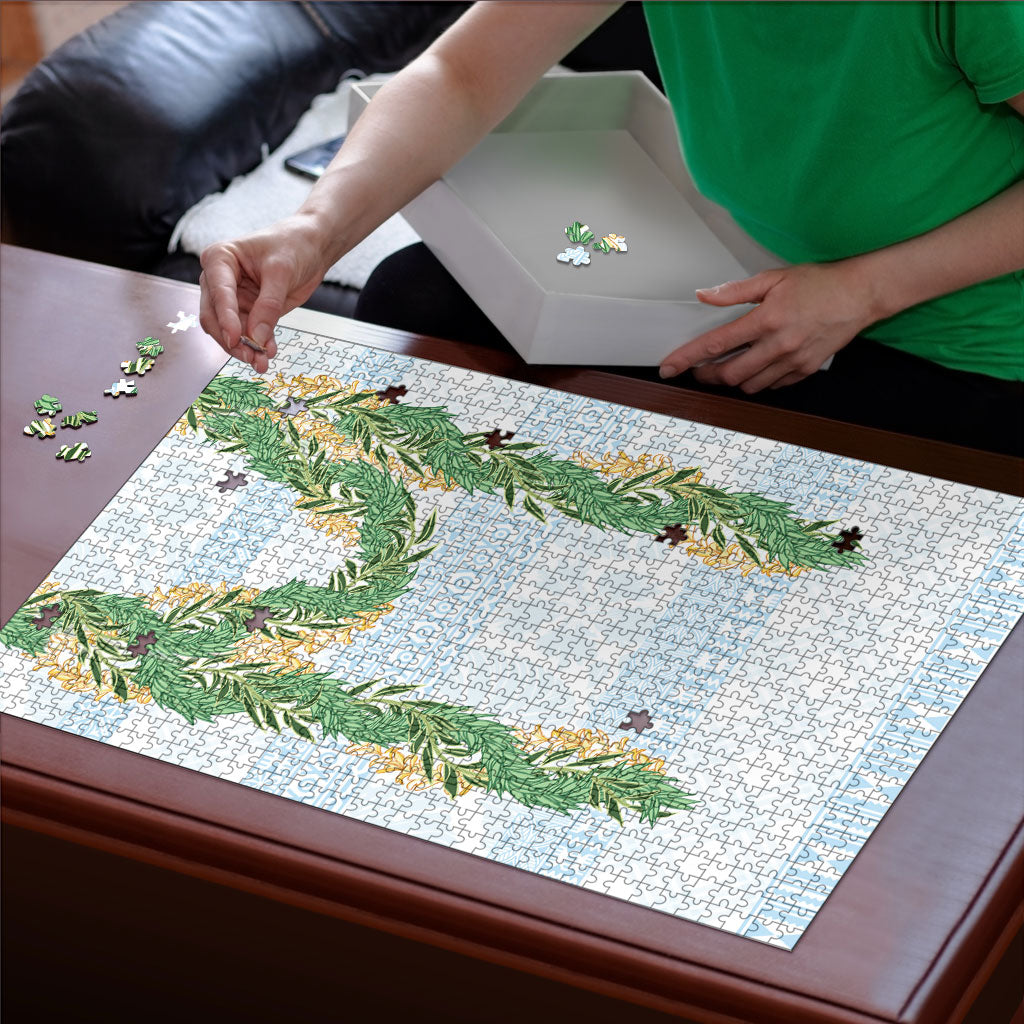 Hawai'i Paniolo Maile Twisted Lei Puzzle Winter White
