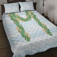 Hawai'i Paniolo Maile Twisted Lei Quilt Bed Set Winter White