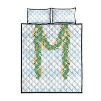 Hawai'i Paniolo Maile Twisted Lei Quilt Bed Set Winter White