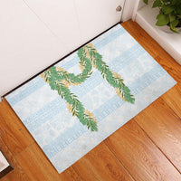Hawai'i Paniolo Maile Twisted Lei Rubber Doormat Winter White
