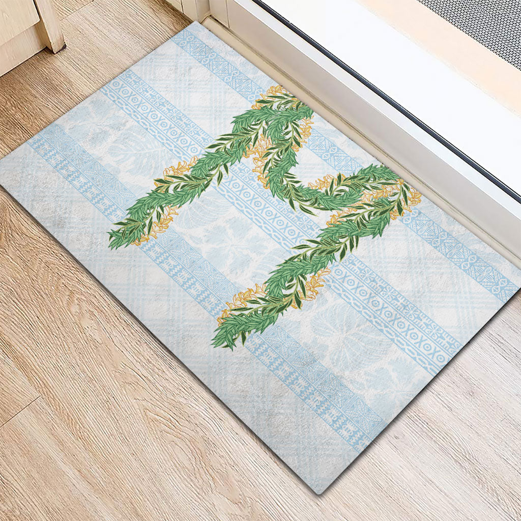 Hawai'i Paniolo Maile Twisted Lei Rubber Doormat Winter White