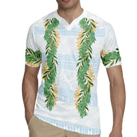 Hawai'i Paniolo Maile Twisted Lei Rugby Jersey Winter White