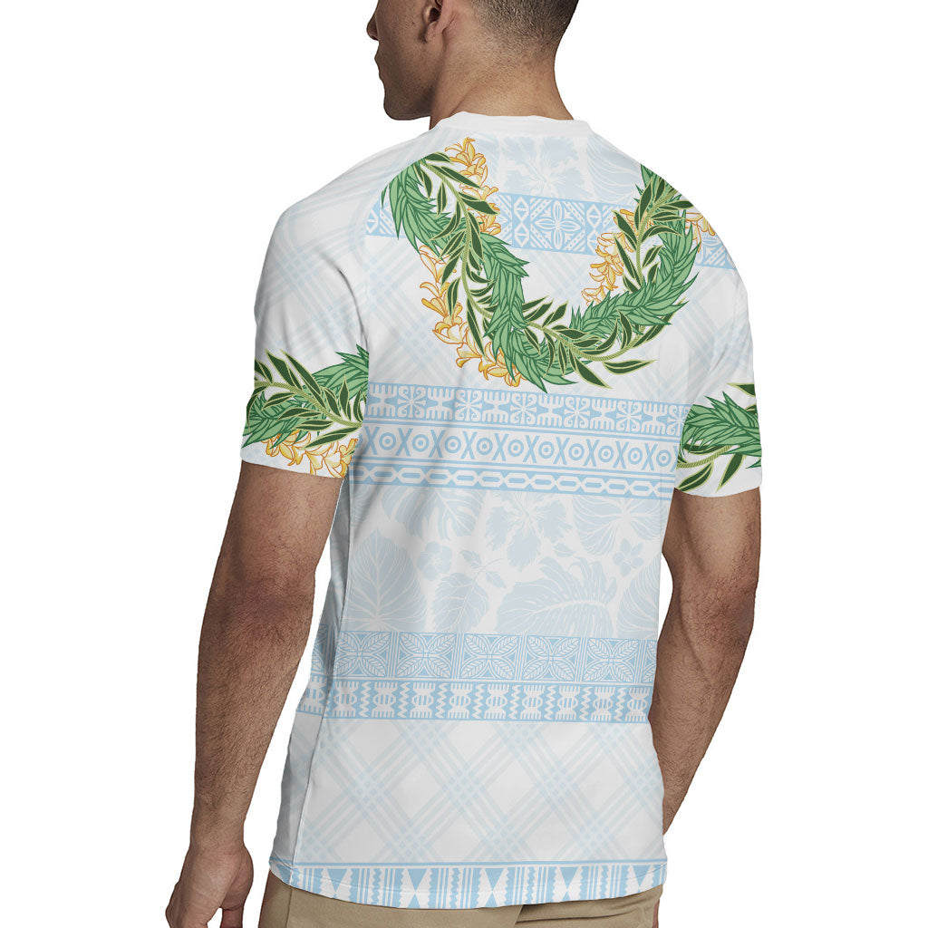 Hawai'i Paniolo Maile Twisted Lei Rugby Jersey Winter White